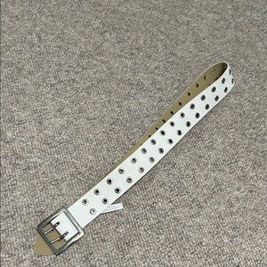 Target White Belt with Sparkling Silver Buckle
